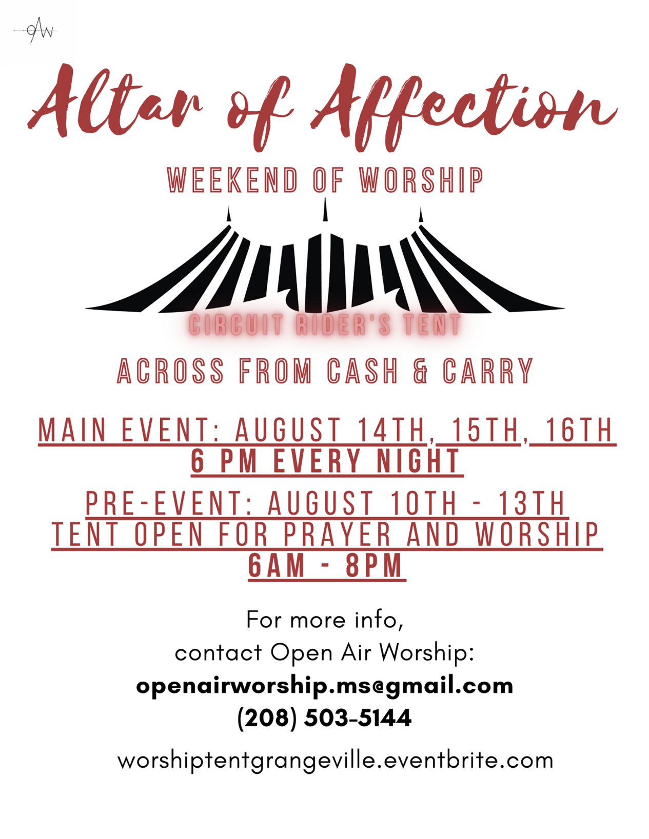 Altar of Affection flyer photo